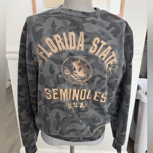 Colosseum Florida State Seminoles Black Camo Crewneck Sweater